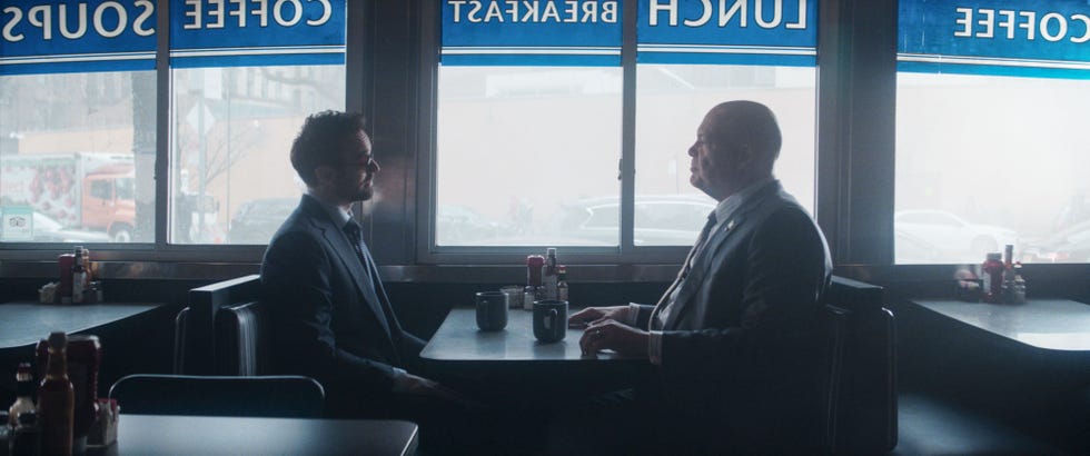 (l r) daredevil/matt murdock (charlie cox) and wilson fisk / kingpin (vincent d’onofrio) in marvel television's daredevil: born again exclusively on disney+. photo courtesy of marvel television. © 2025 marvel. all rights reserved.