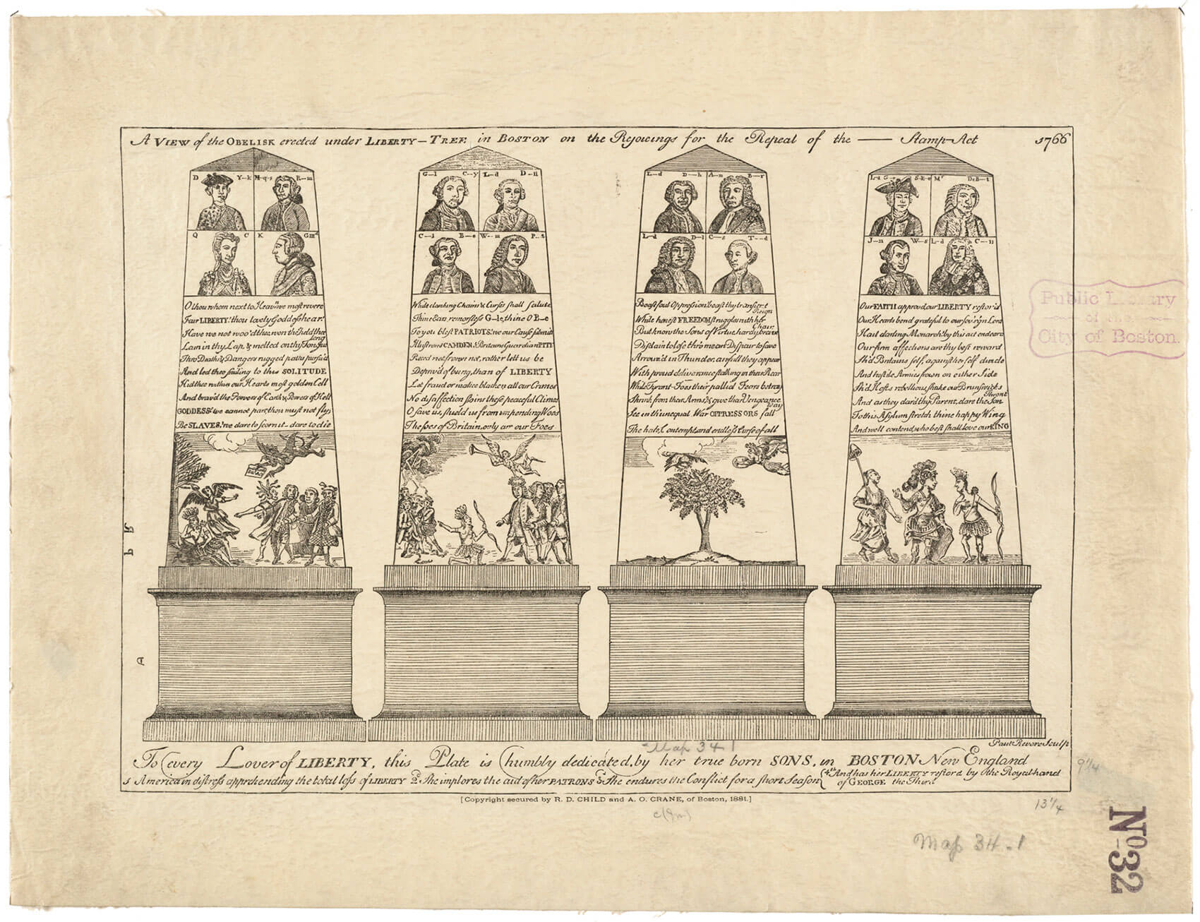 1765 Stamps Act rebellion obelisks