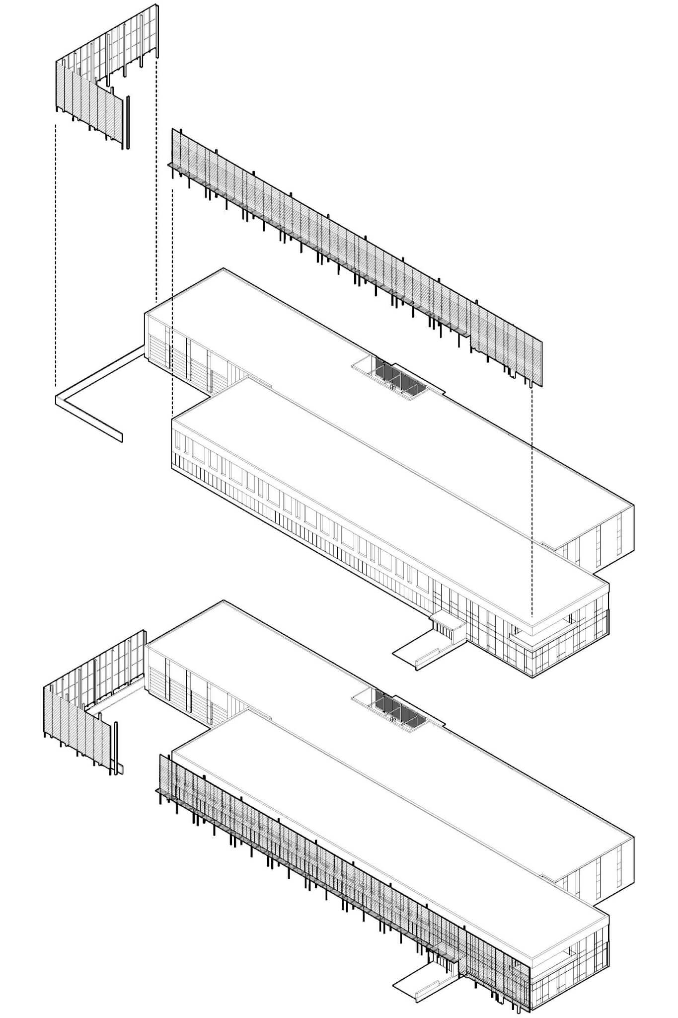 A diagram shows the installation of the shading system and screens