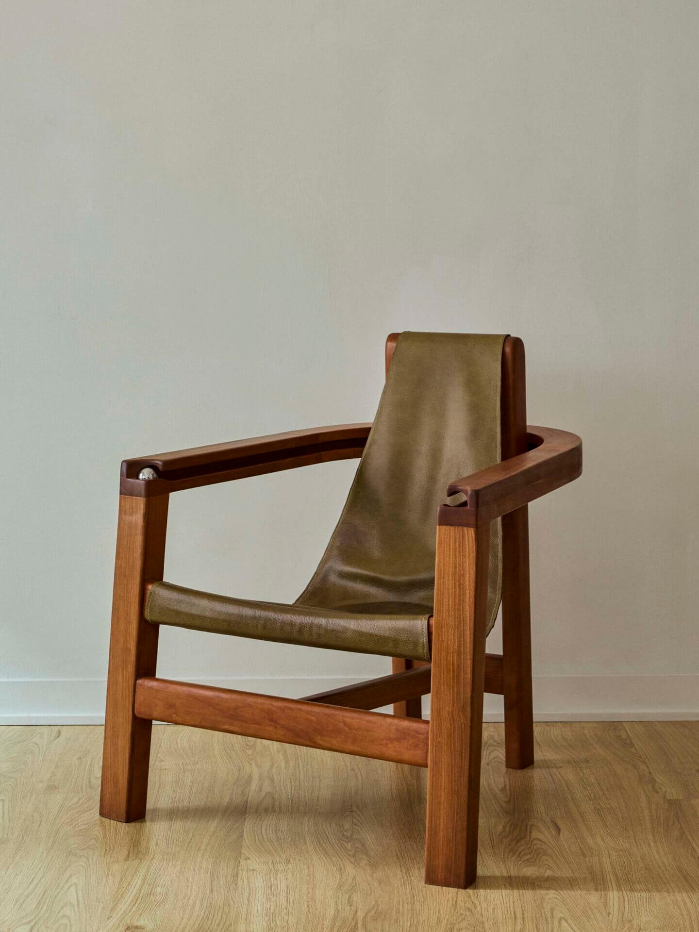 wood and leather chair