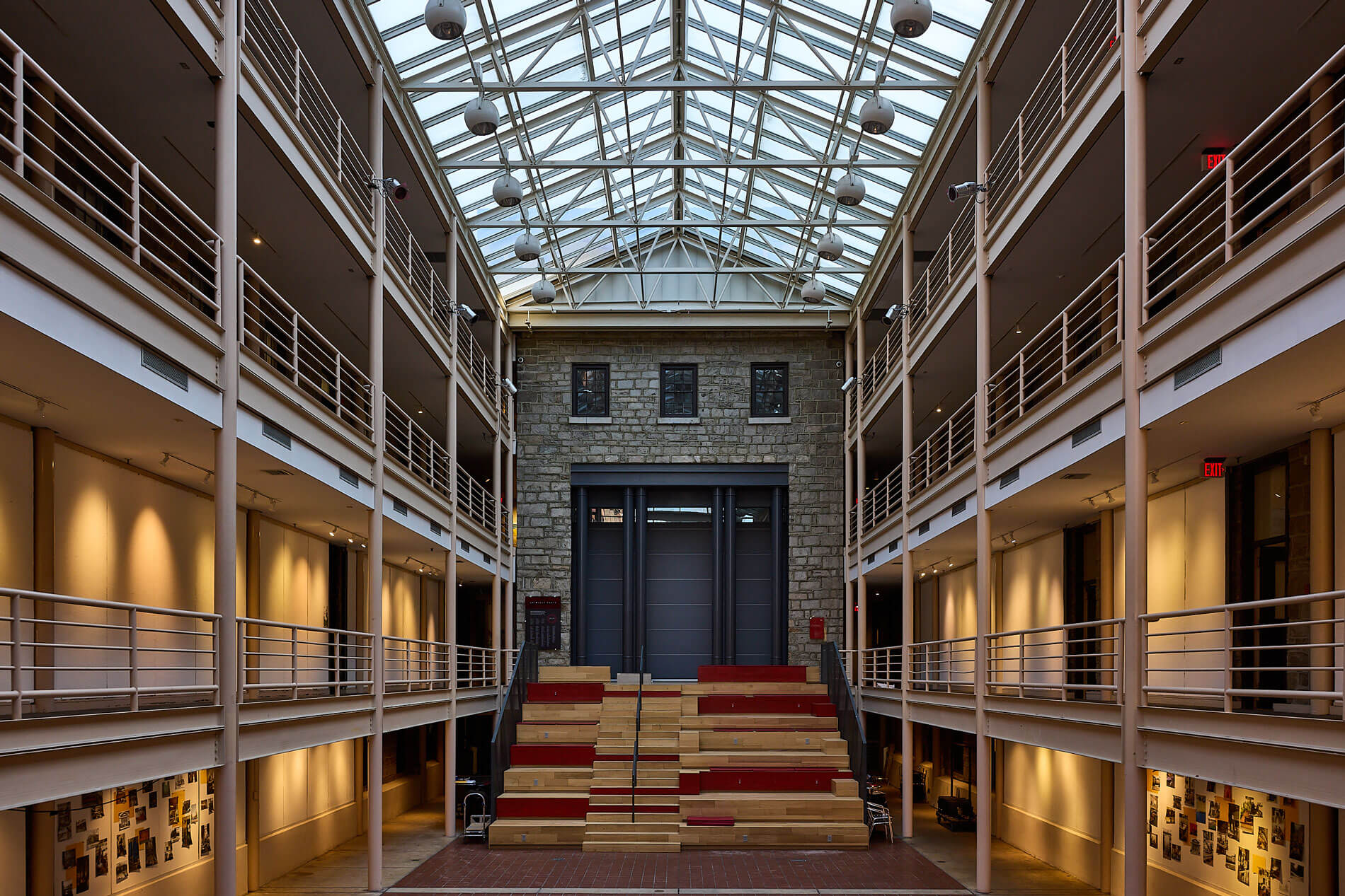 interior with school flyers still on walls