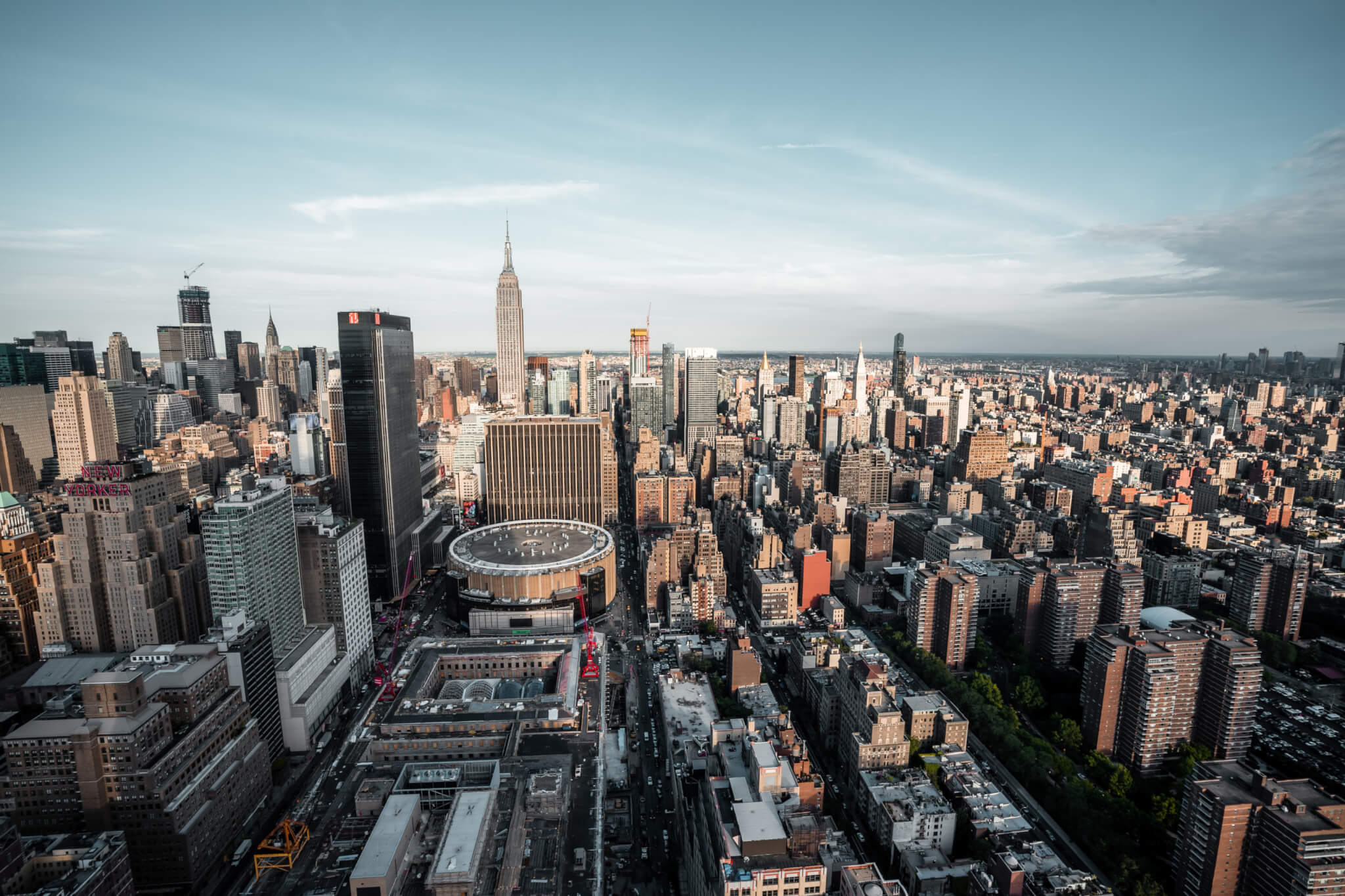 aerial view of penn station redevelopment area