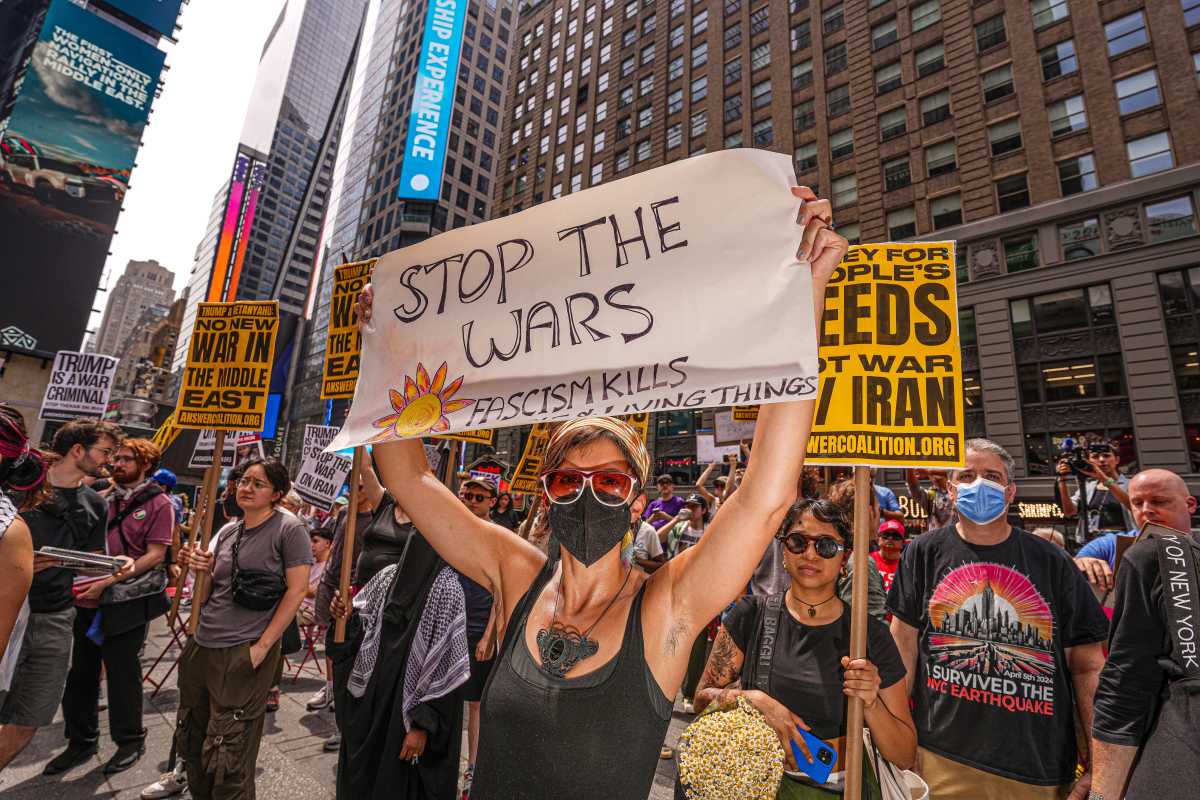 Trump strikes Iran: Hundreds take to the streets of Midtown Manhattan to protest unilateral bombings 2