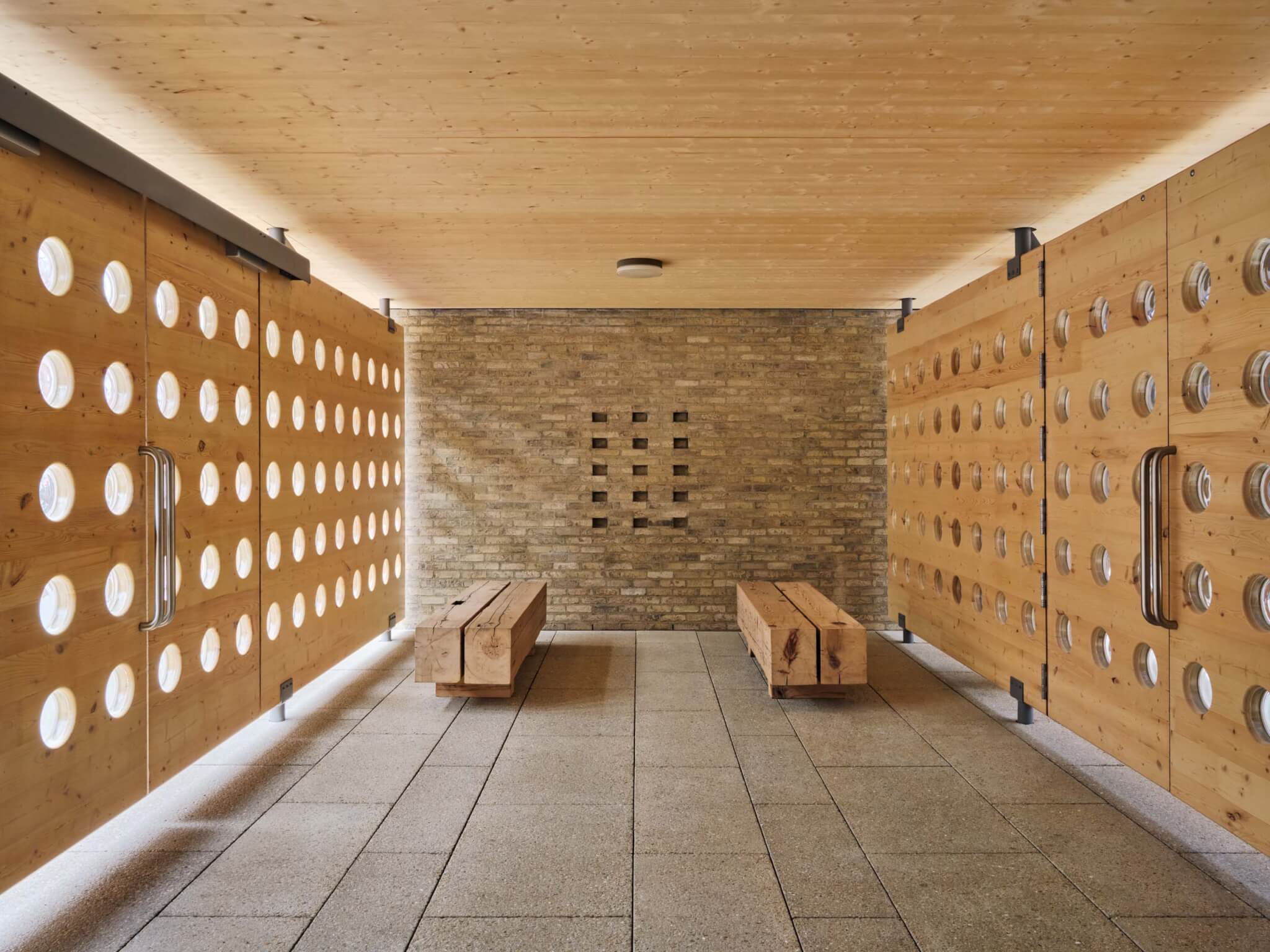 lobby of building designed by brent buck architects