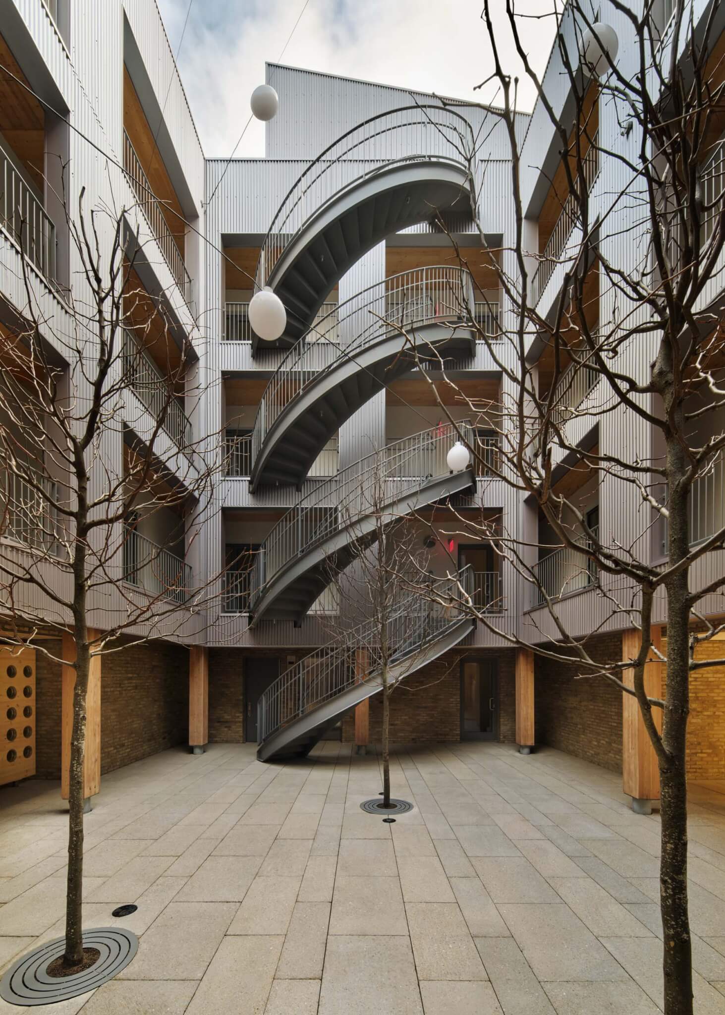 staircase in interior courtyard