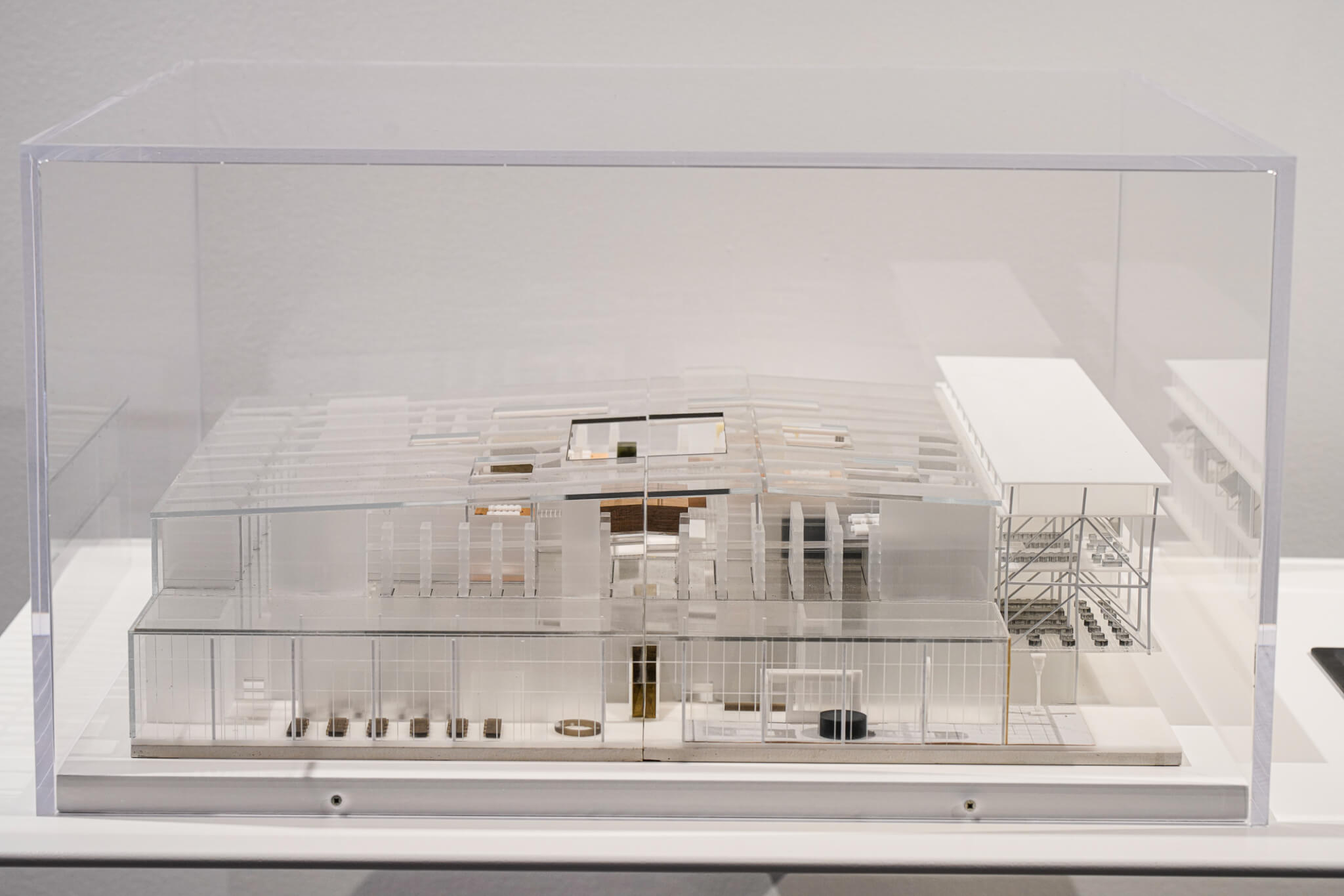 An architectural model of a storehouse building