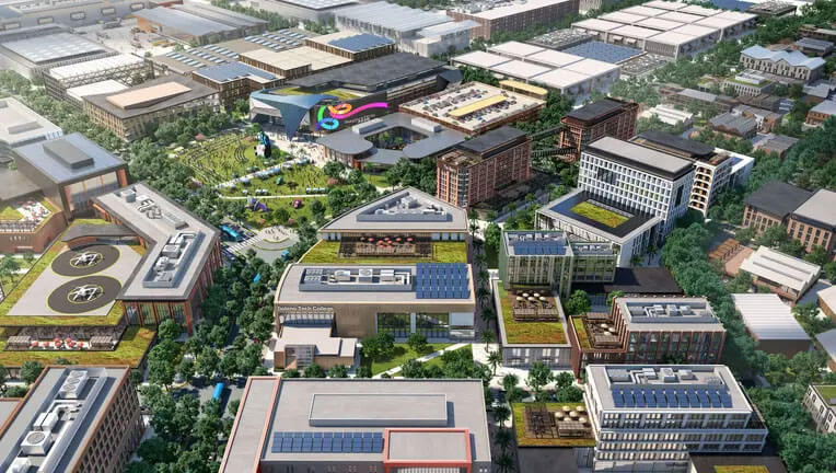 rendering of manufacturing town in east solano