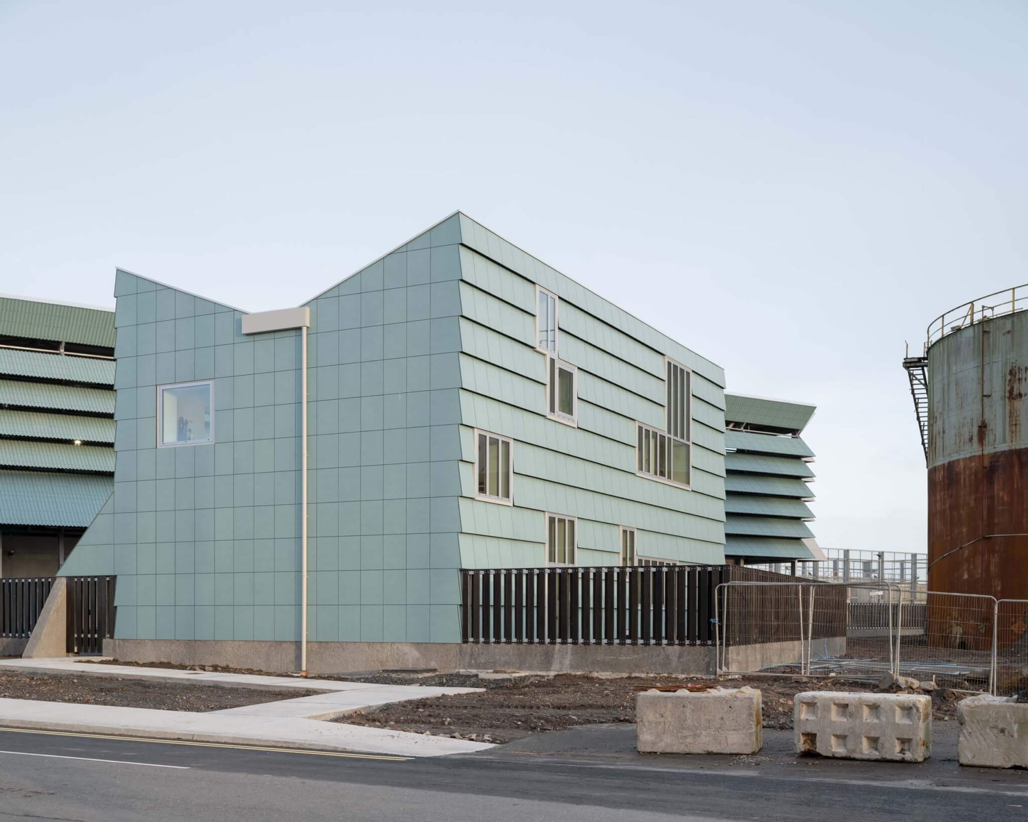 smaller support structures designed by clancy moore are also on the site