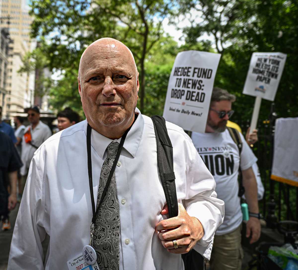 New York Daily News reporters demand 'living wages' from hedge fund owner at City Hall rally 2