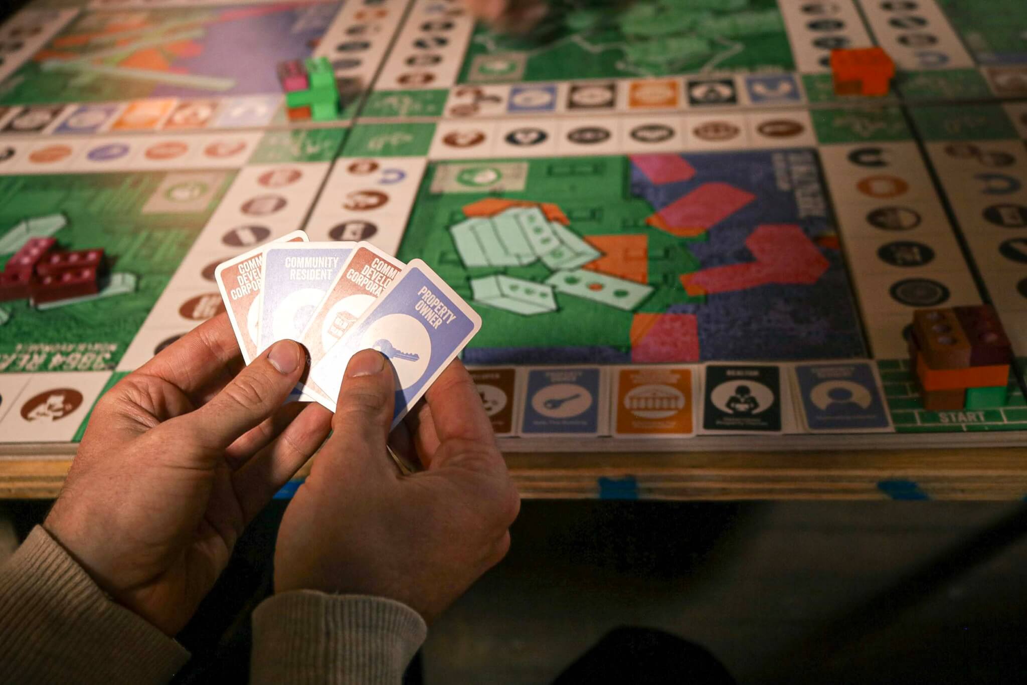 cards in play in the board game