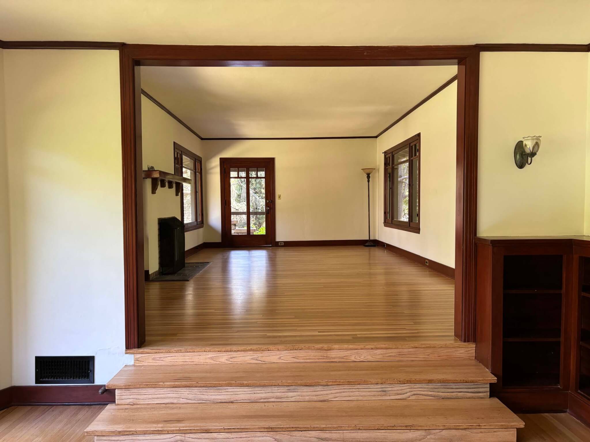 interior before renovation and fire