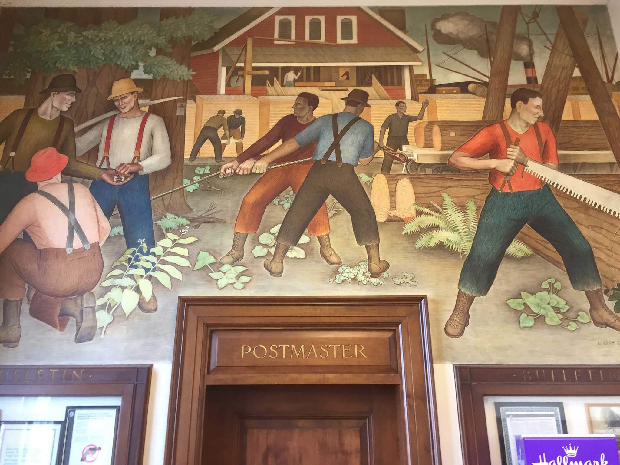 WPA mural in a post office
