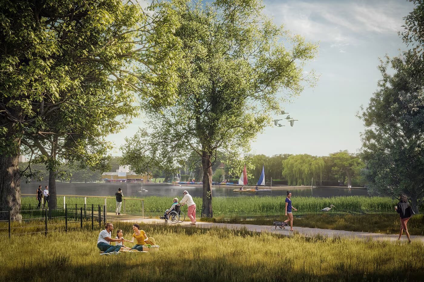 A northwest view of the park that will be added to the grounds as part of the Wimbledon expansion plan