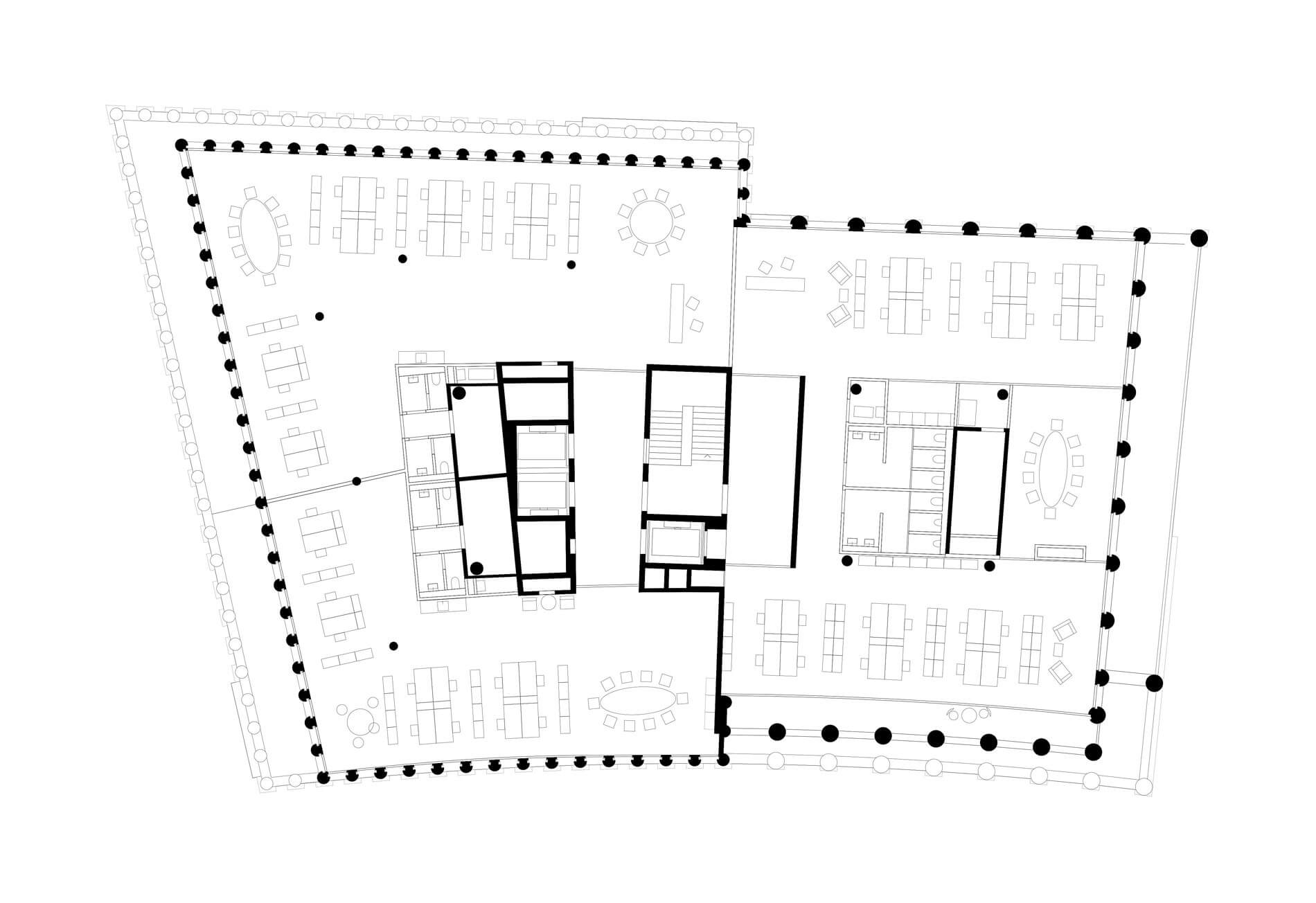 plan of building in Hamburg by Christ & Gantenbein