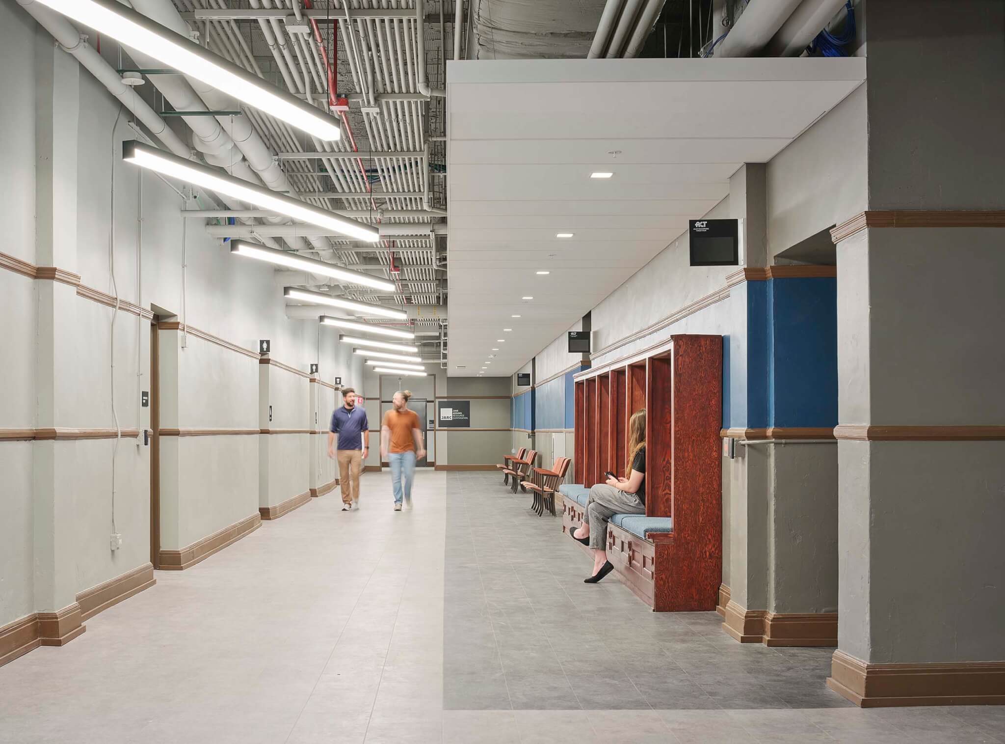 a hallway inside the Aspire Center