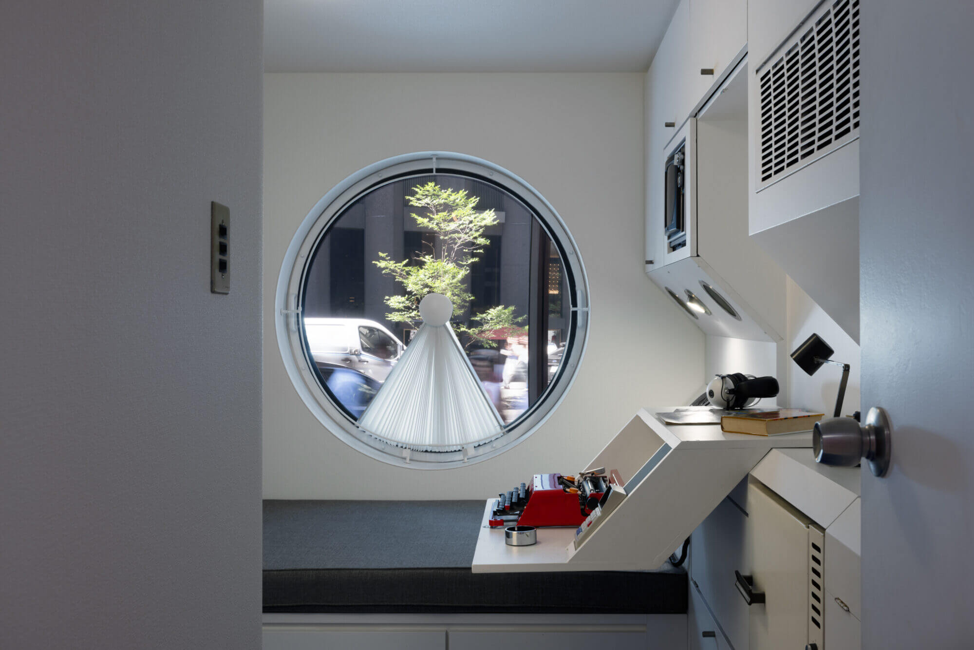 interior view of restored capsule on view at MoMA