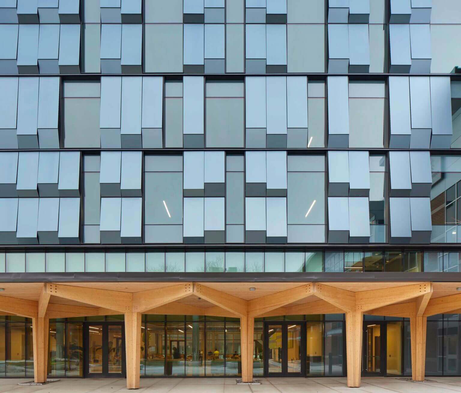 close-up of glass on the Fanshawe College Innovation Village