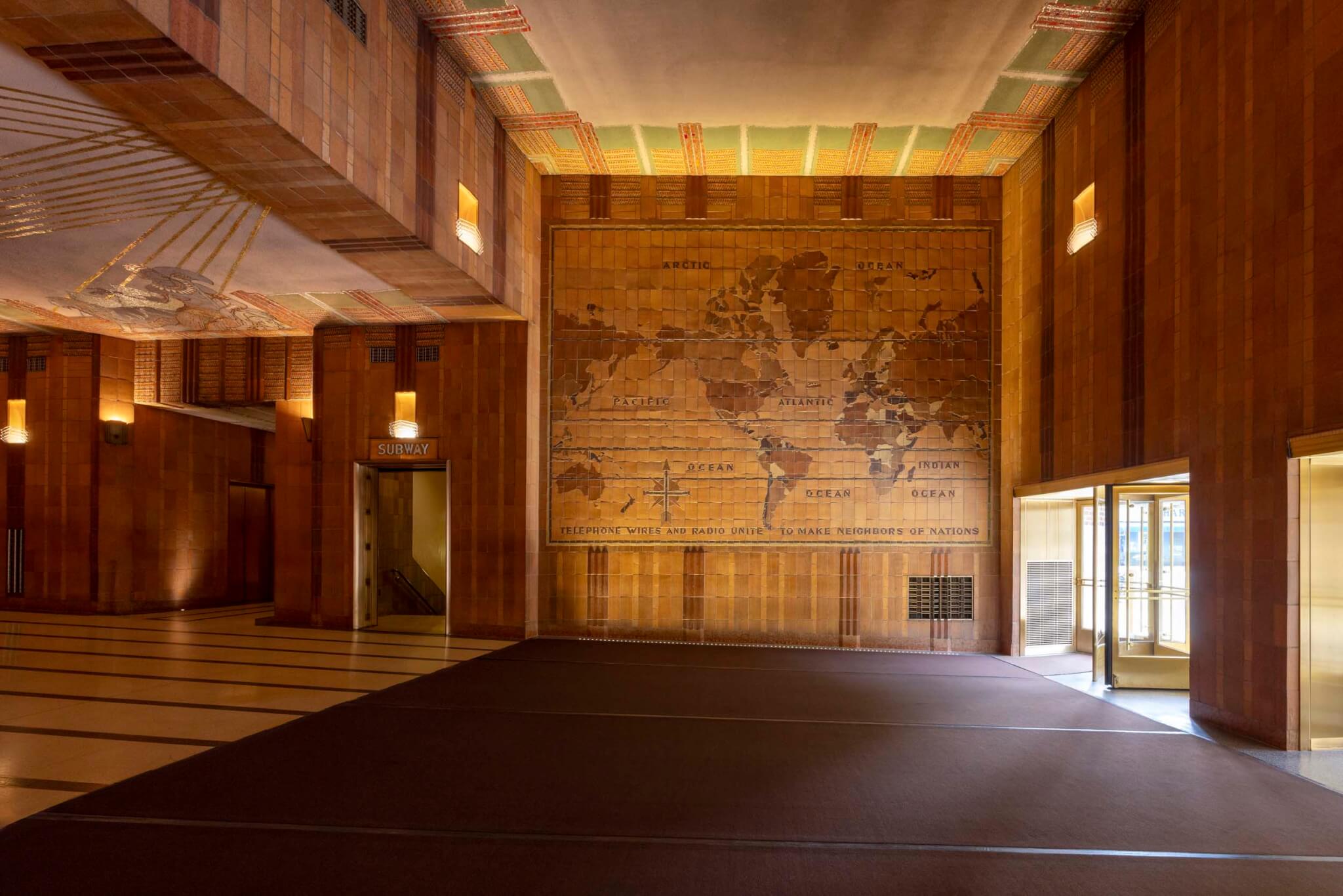 Hildreth Meière map artwork in lobby