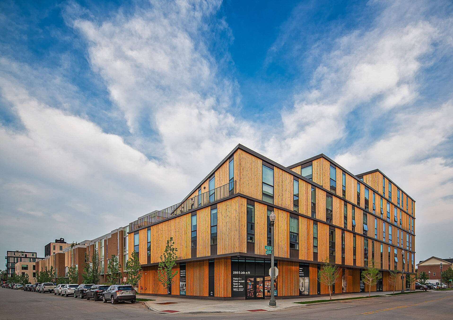 Lorcan O’Herlihy Architects wood-clad building