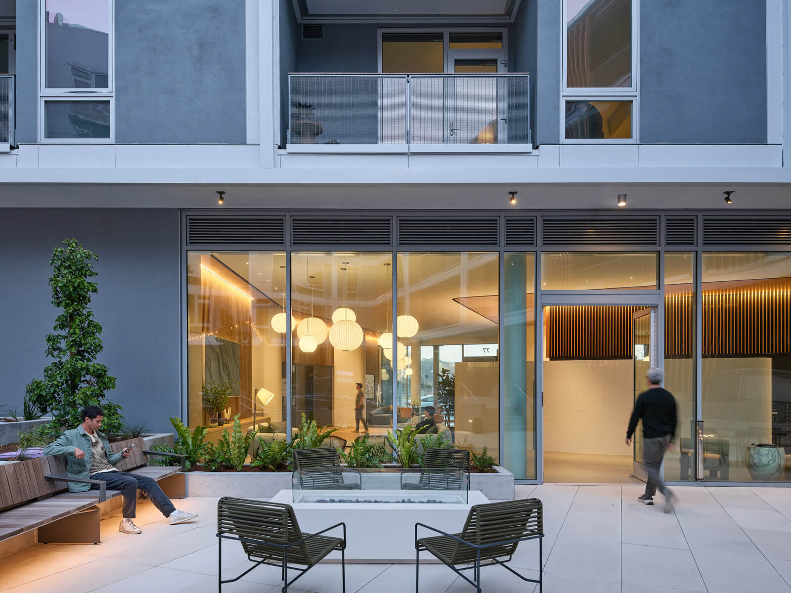outdoor amenity space with fire pit 
