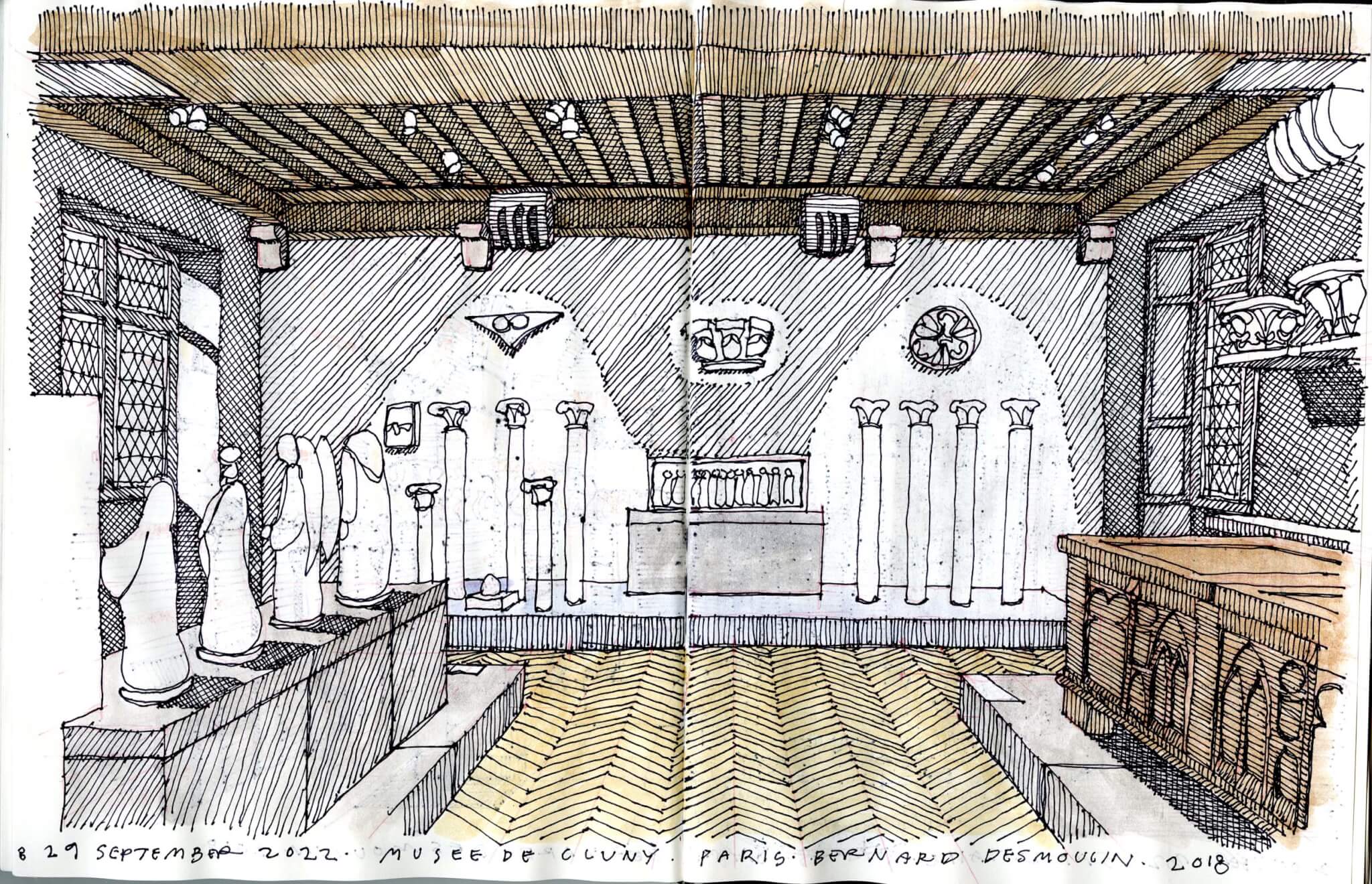 interior drawing of Musee De Cluny