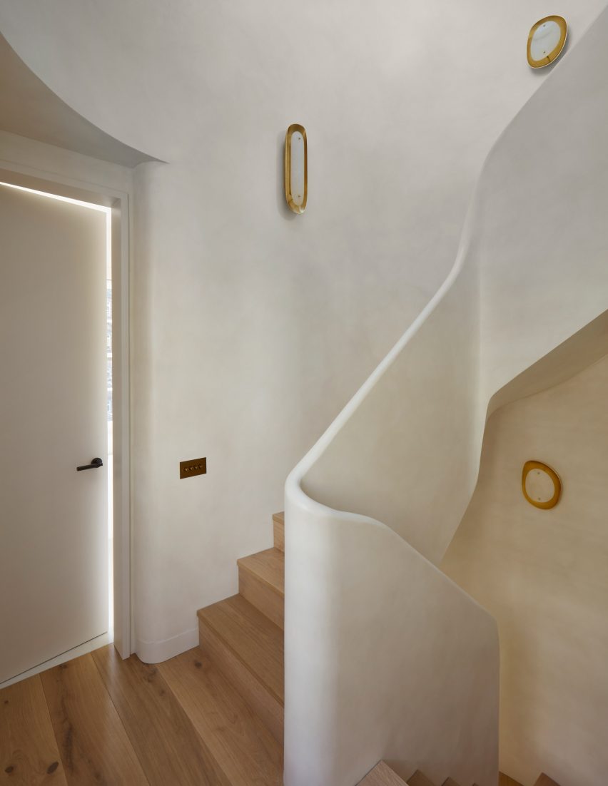 Detail of white staircase