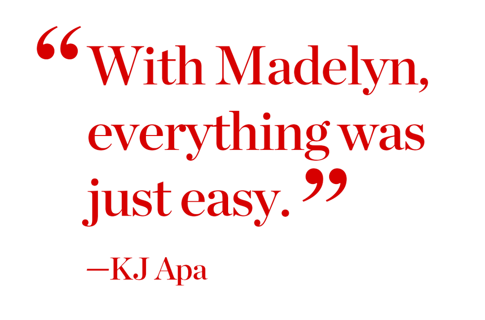 quote from kj apa expressing ease in a relationship with madelyn