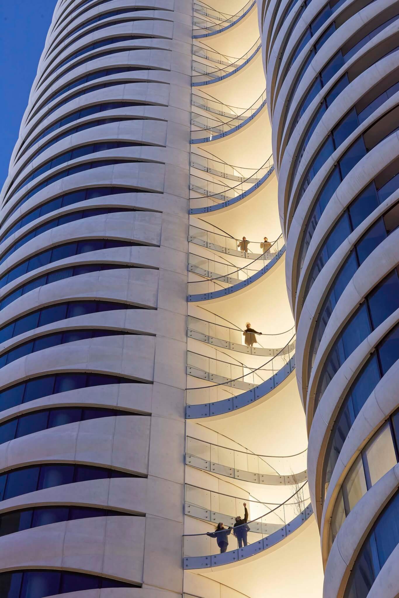 Open-air Corridors, Curved Facade, Precast Concrete at The Butterfly