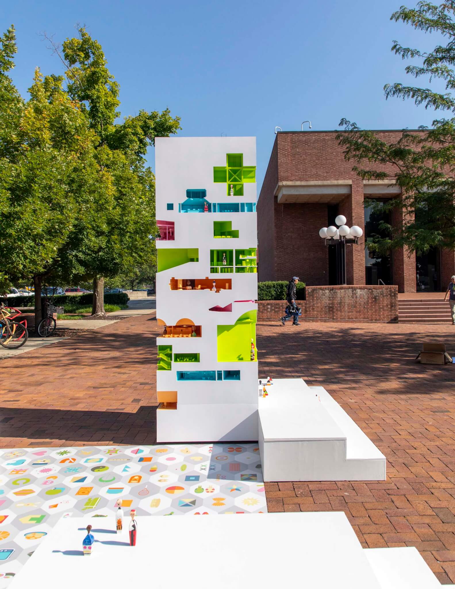 colorful installation at exhibit columbus