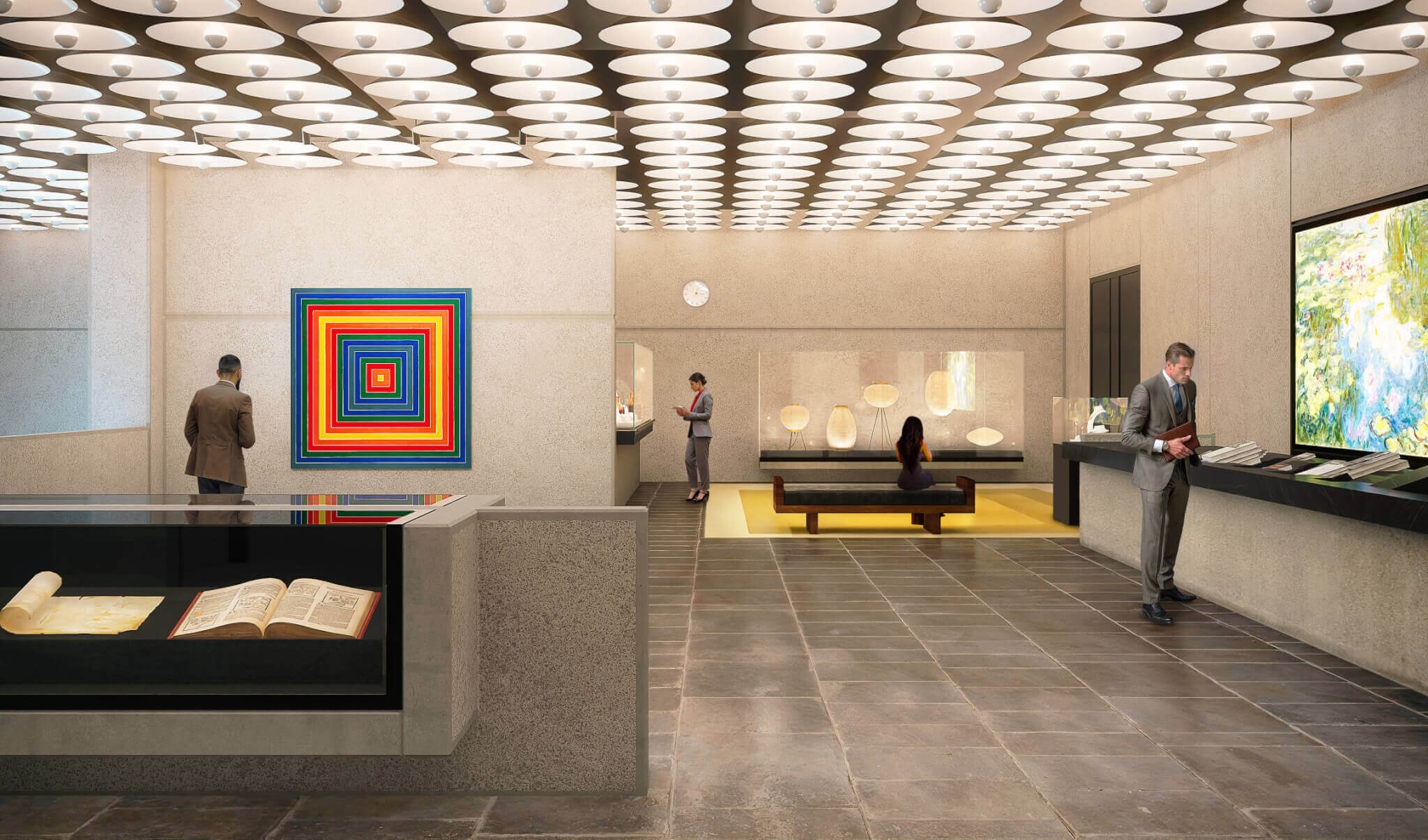 The lobby at Sotheby's headquarters.
