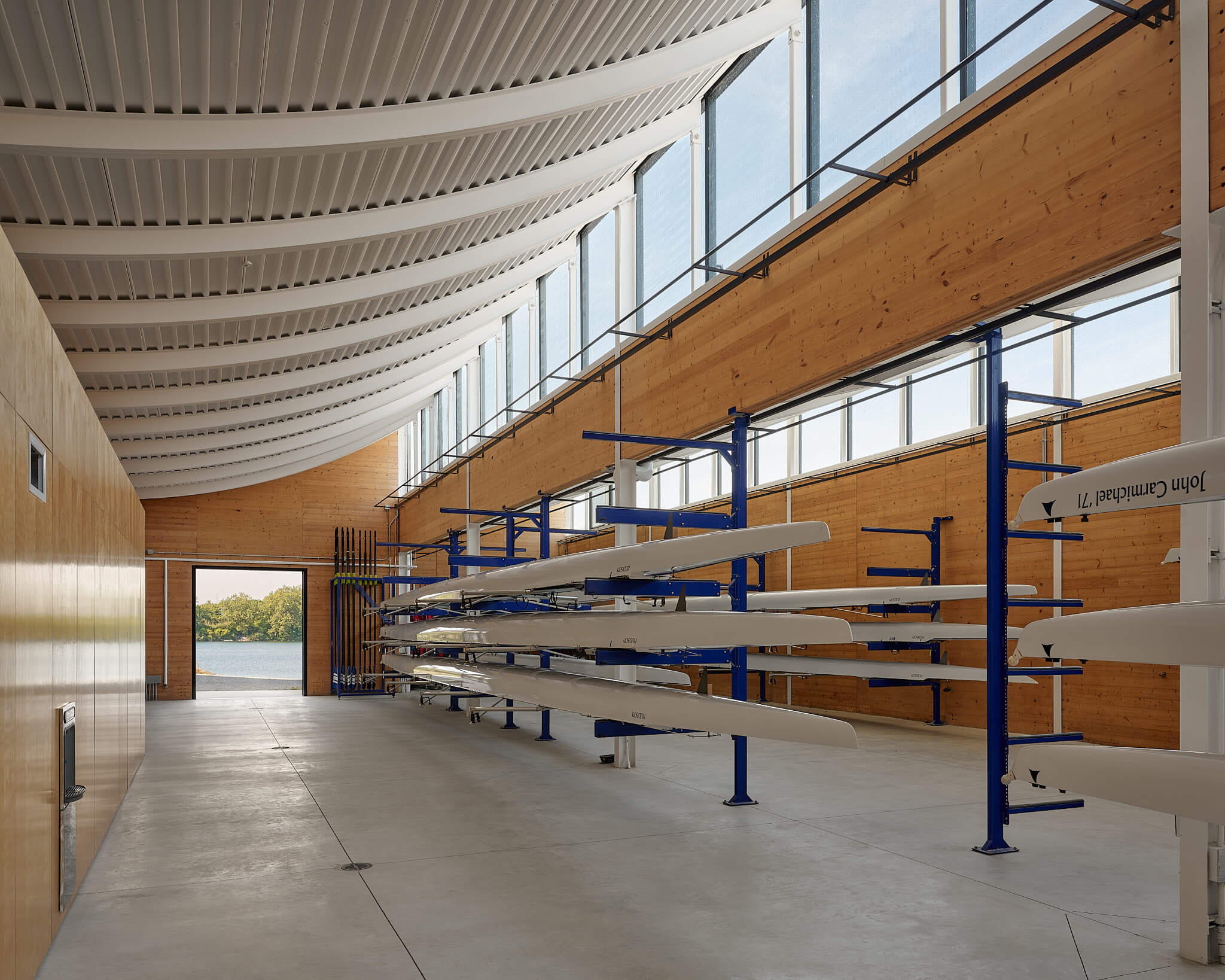 Interior of boathouse