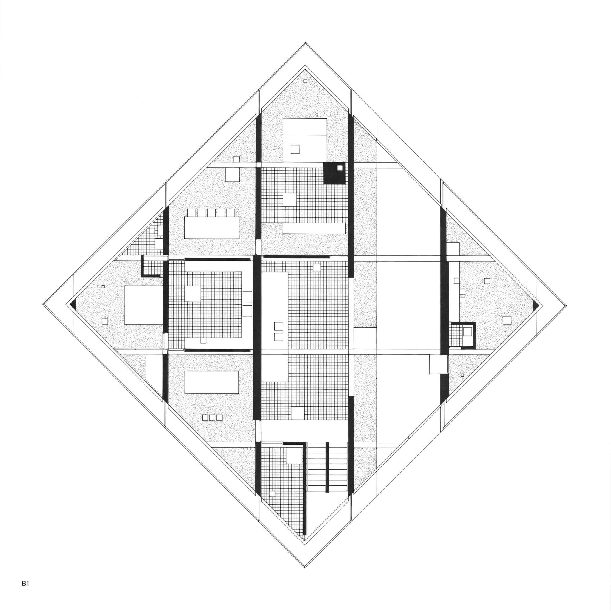 Project B House drawing from John Hejduk