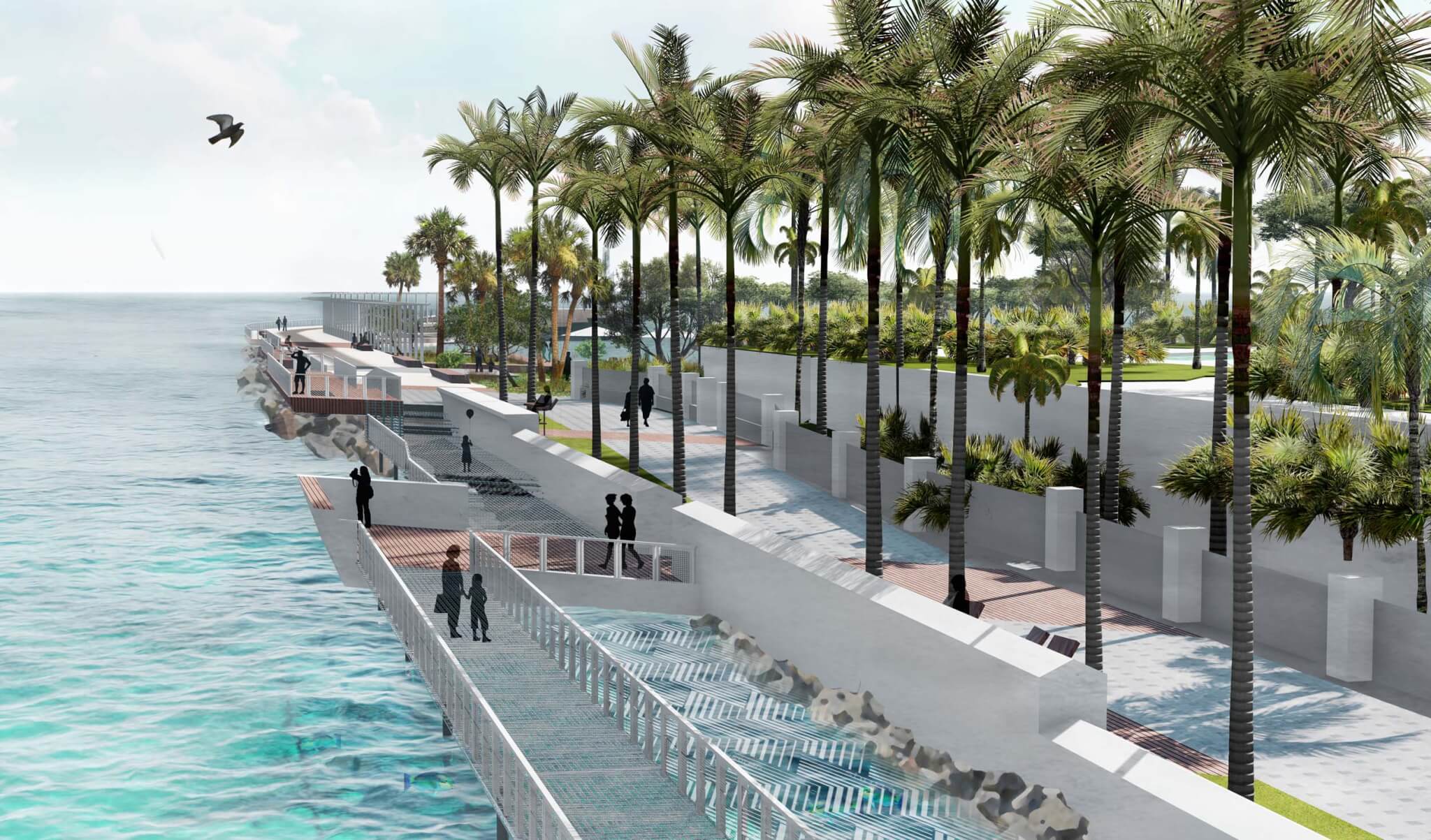 rendering of water at Cut Walk Jetty at Bal Harbour Village