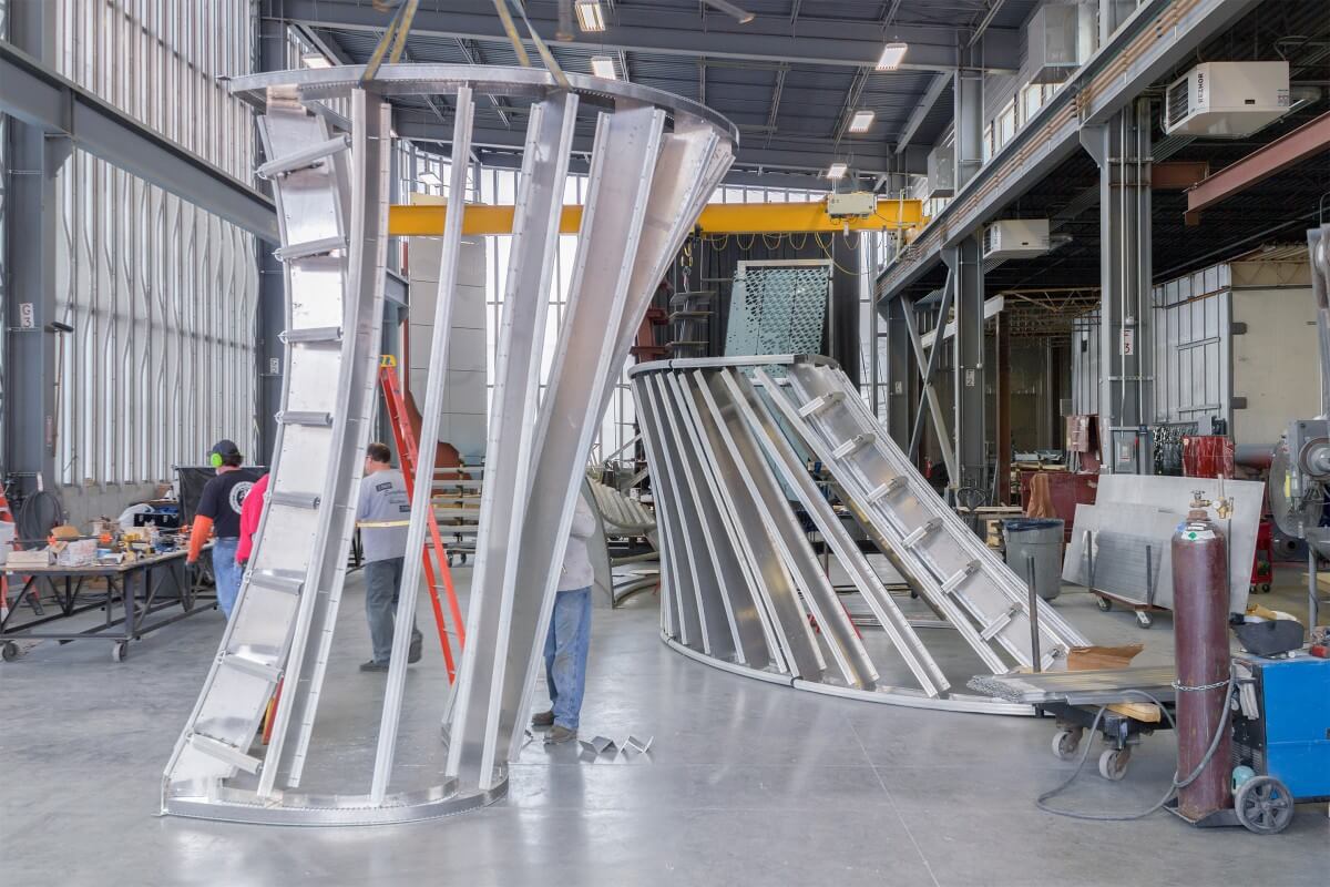 steel mock up, metal plant, zahner metals