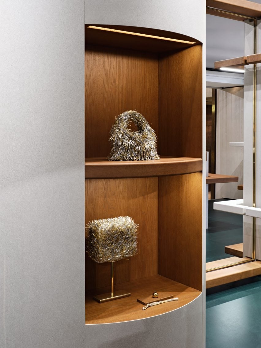 Shelves in Bottega Veneta store