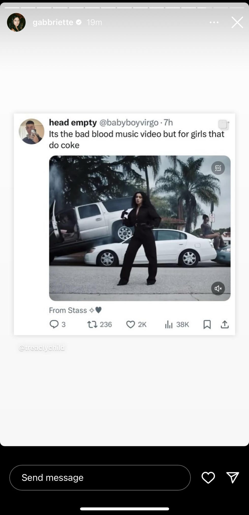 gabbriette instagram story