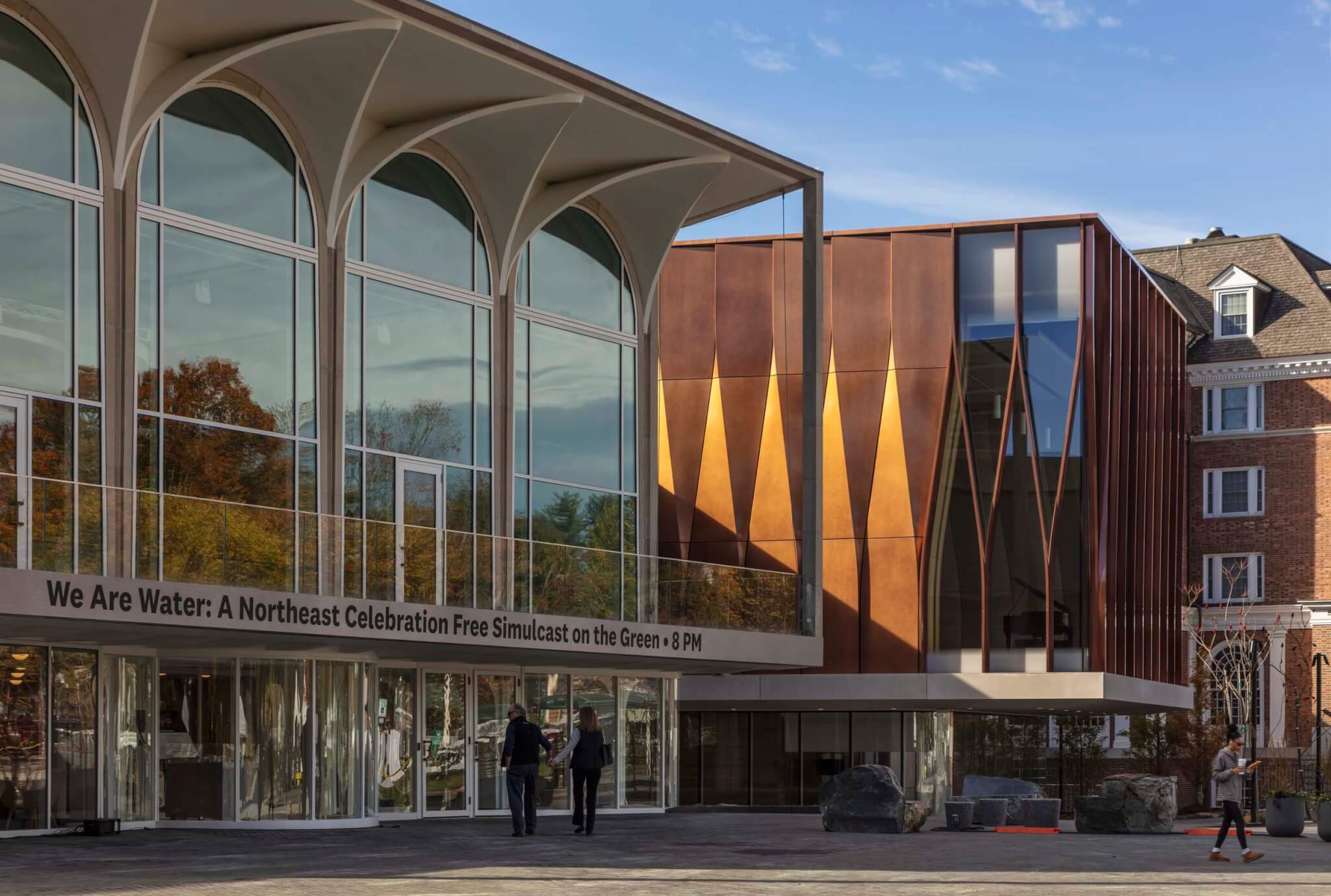 harrison's Hopkins Center for the Arts next to Snøhetta's 