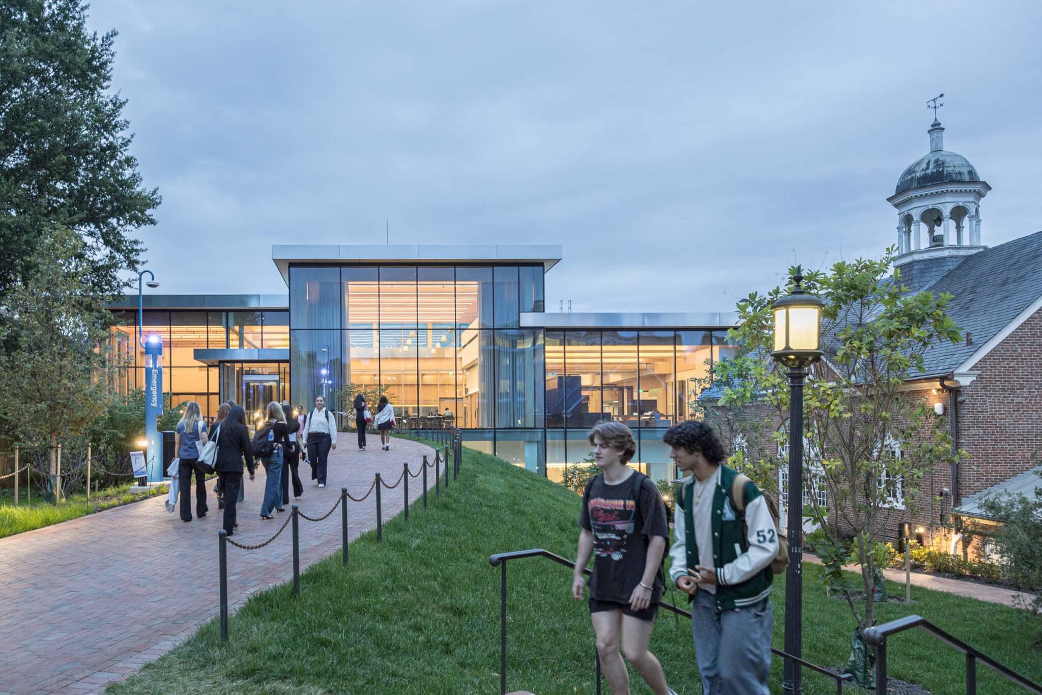 students entering the bloomberg student center