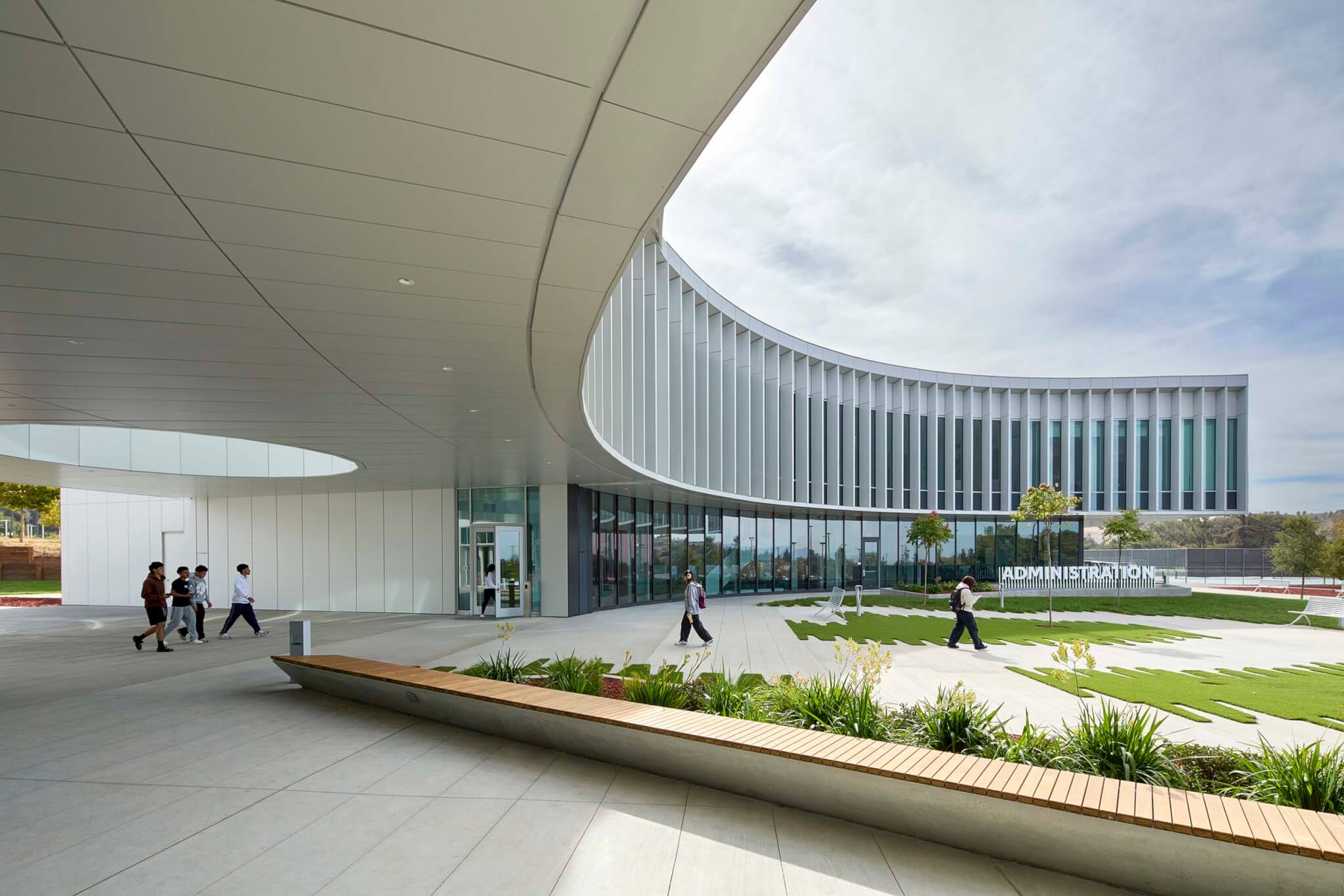 facade is lined with fins