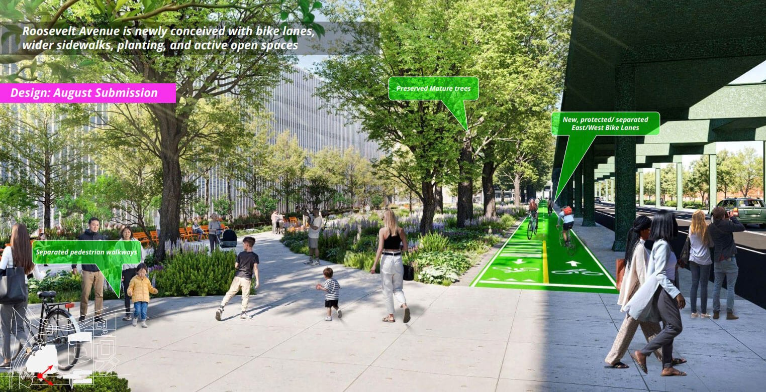 rendering of new park under 7 train
