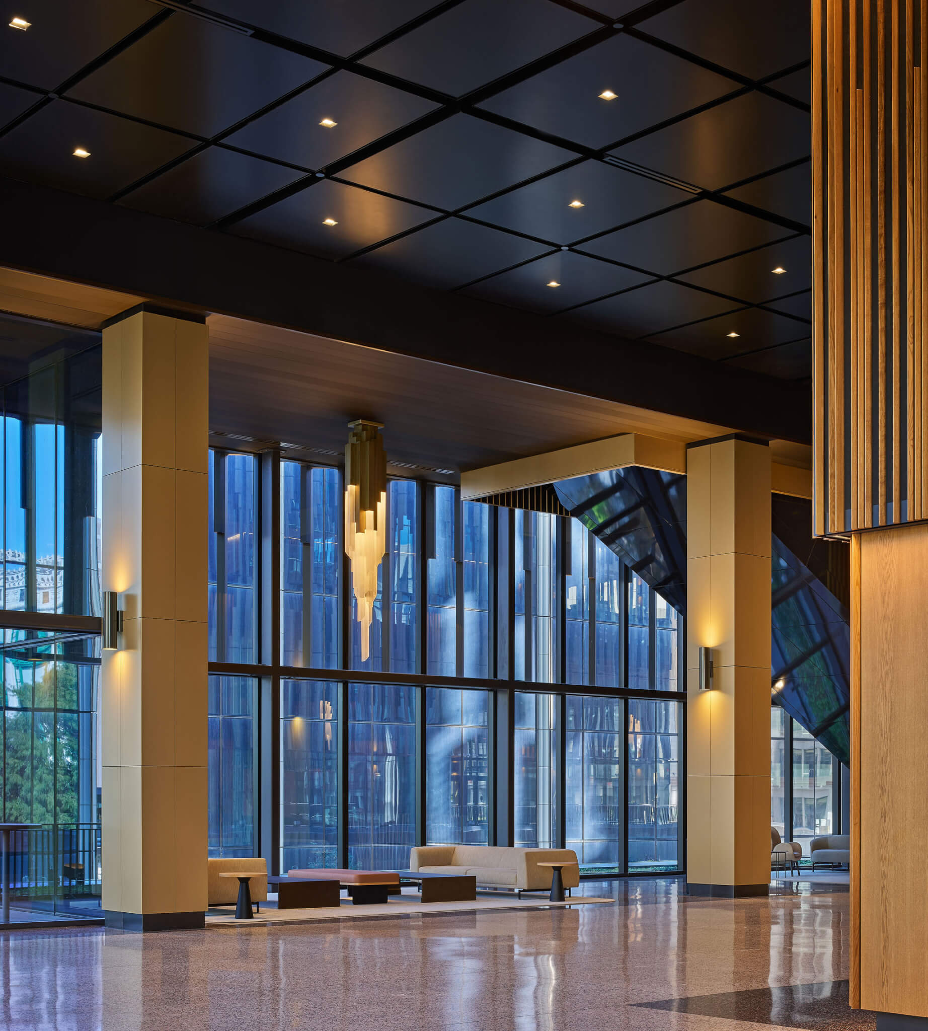 Interior of Hudson's Detroit featuring large window.