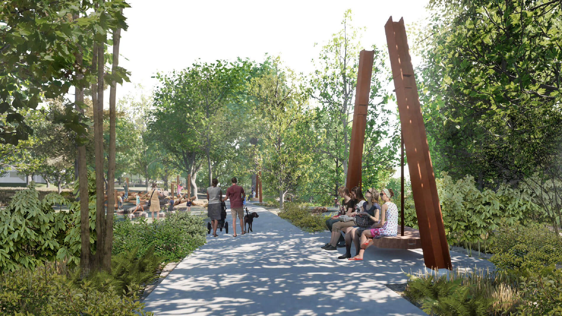 rendering of nature trail at crystal bridges