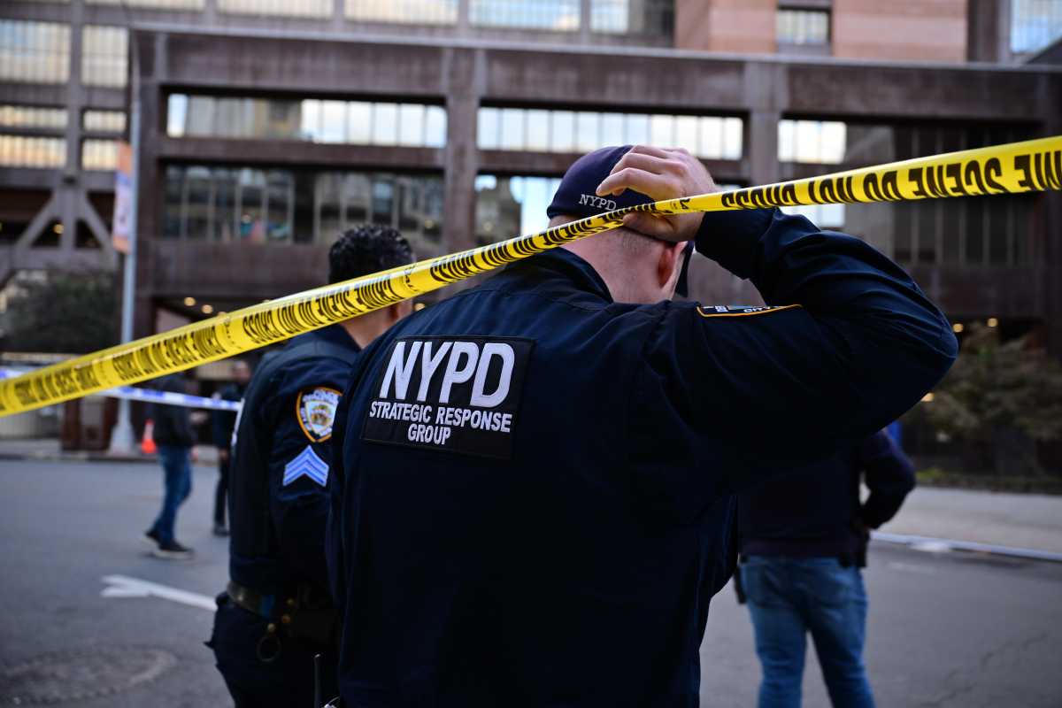 police officer at scene of Brooklyn shooting near hospital