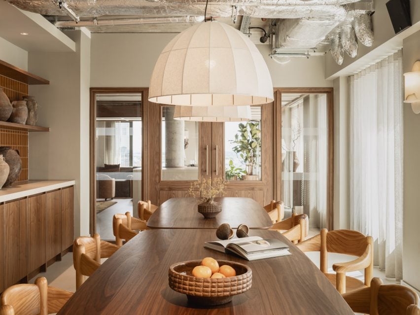 Communal kitchen interior by TiggColl at Mason & Fifth Westbourne Park by AHMM