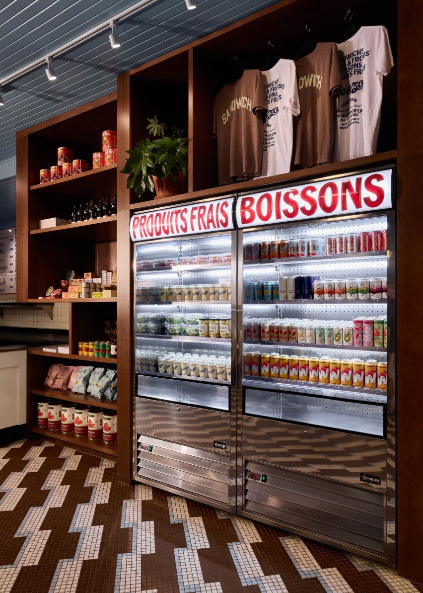 Chilled products displayed in