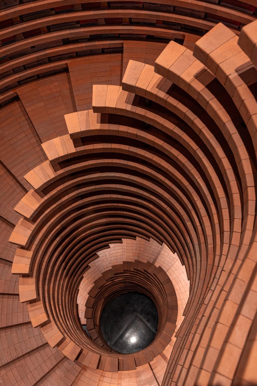 Winding staircase in the bookstore