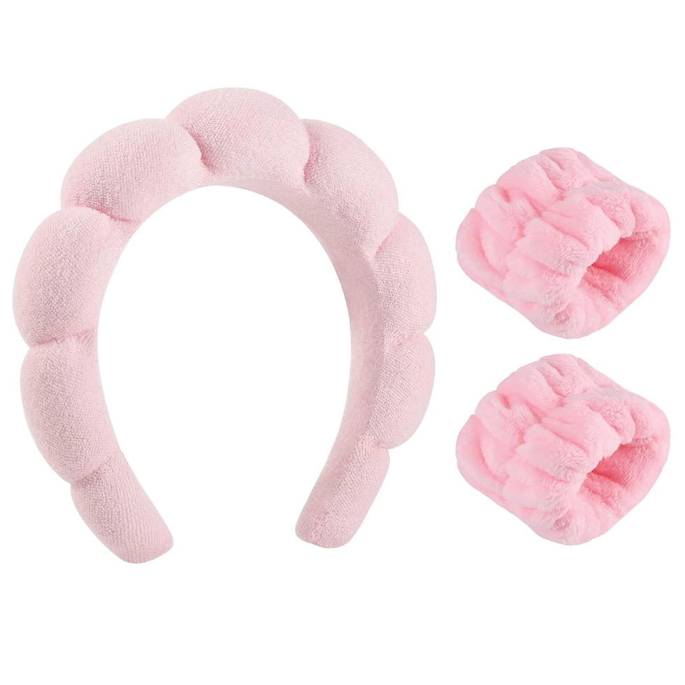 Spa Headband and Wrist Washband Set 