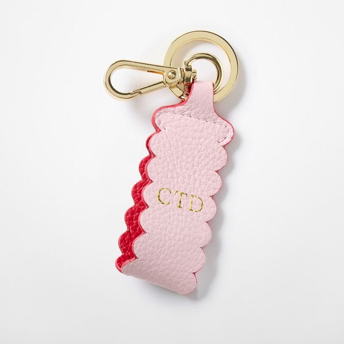 Scalloped Leather Keychain