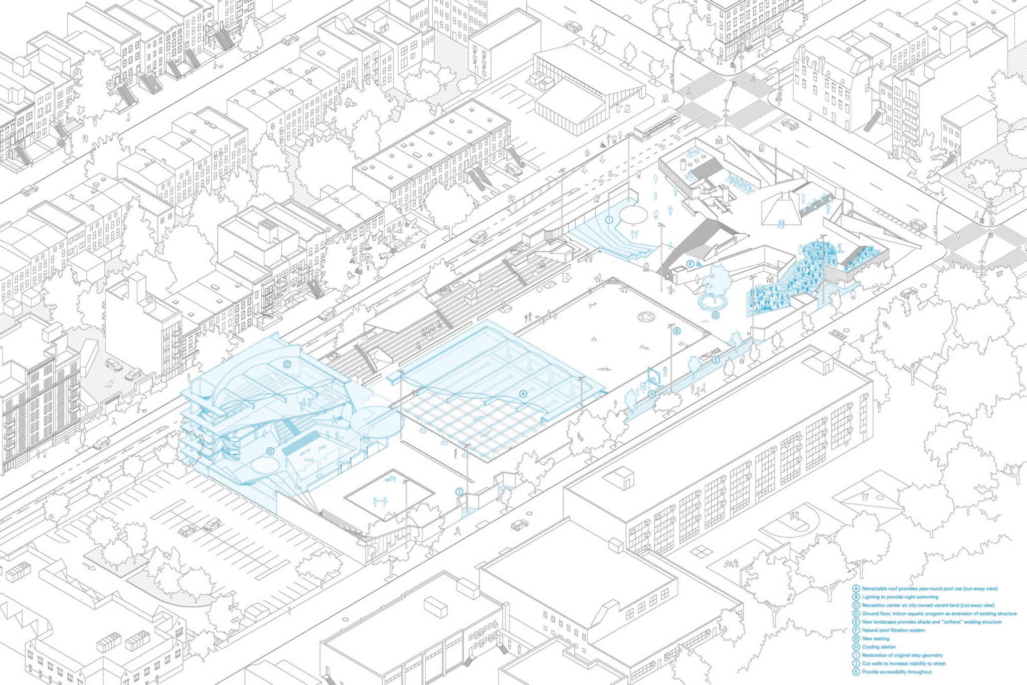 Kosciuszko pool drawing