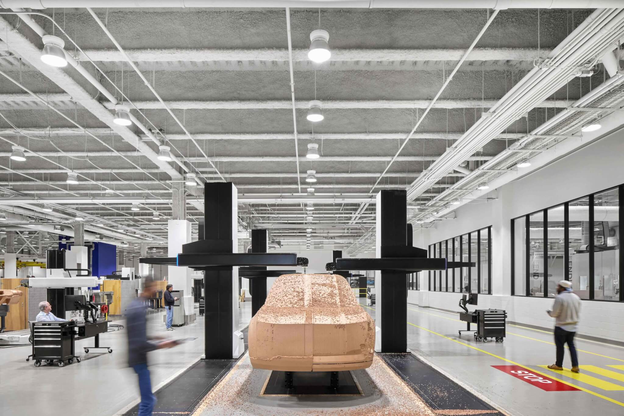 view of car in the fabrication process